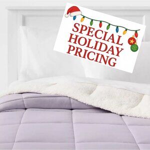 PURPLE- Microfiber Reversible Comforter (TWIN X- Long)-Faux Shearling- Brand New